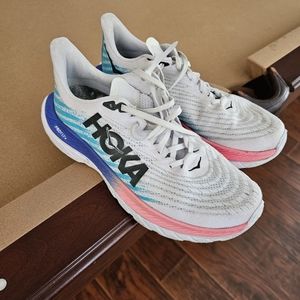 Hoka Profly white/scuba blue running shoes size 9.5D